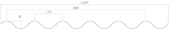 Placa transparente tejados ondulada