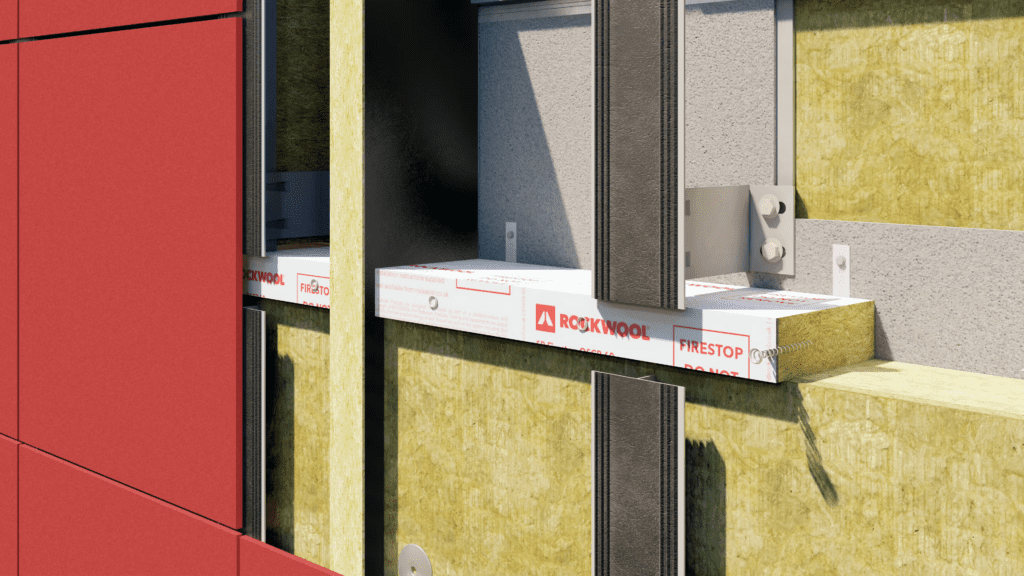 Barrera cortafuego Fachada Ventilada Rockwool